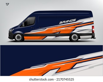 Van Wrap Design modern eye catching ready use. place your logo. Printable eps files.