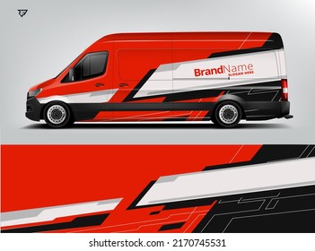 Van Wrap Design modern eye catching ready use. place your logo. Printable eps files.
