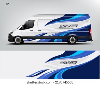 Van Wrap Design modern eye catching ready use. place your logo. Printable eps files.
