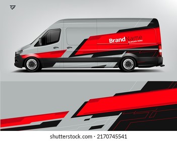 Van Wrap Design modern eye catching ready use. place your logo. Printable eps files.