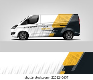 Van Wrap Design modern eye catching ready use. place your logo. Printable eps files. dekal