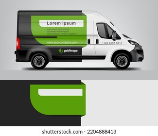 Van Wrap Design modern eye catching ready use. place your logo. Printable eps files.