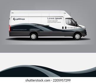 Van Wrap Design modern eye catching ready use. place your logo. Printable eps files.