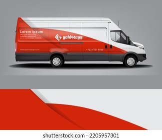 Van Wrap Design modern eye catching ready use. place your logo. Printable eps files.