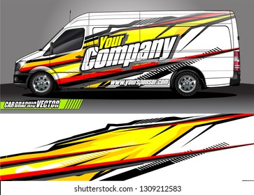 van wrap design. simple lines with abstract background vector concept for car, truck and other vehicle vinyl wrap automotive decal 