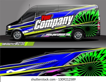 van wrap design. simple lines with abstract background vector concept for car, truck and other vehicle vinyl wrap automotive decal 
