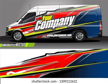 van wrap design. simple lines with abstract background vector concept for car, truck and other vehicle vinyl wrap automotive decal 