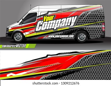 van wrap design. simple lines with abstract background vector concept for car, truck and other vehicle vinyl wrap automotive decal 