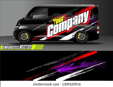 van wrap design. simple lines with abstract background vector concept for vehicle vinyl wrap and automotive decal 