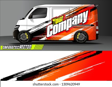 van wrap design. simple lines with abstract background vector concept for vehicle vinyl wrap and automotive decal 