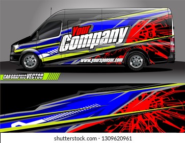 van wrap design. simple lines with abstract background vector concept for vehicle vinyl wrap and automotive decal 
