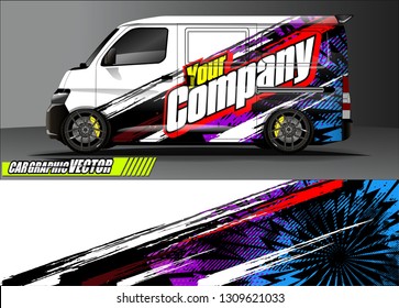 van wrap design. simple lines with abstract background vector concept for vehicle vinyl wrap and automotive decal 