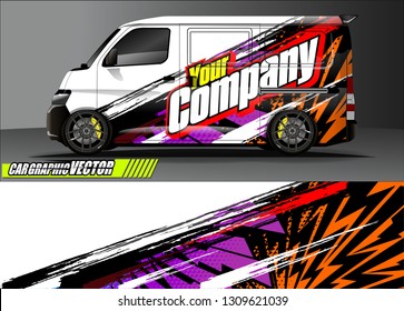 van wrap design. simple lines with abstract background vector concept for vehicle vinyl wrap and automotive decal 
