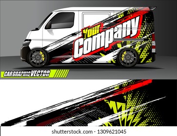 van wrap design. simple lines with abstract background vector concept for vehicle vinyl wrap and automotive decal 