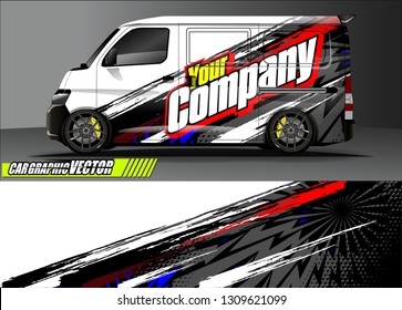 van wrap design. simple lines with abstract background vector concept for vehicle vinyl wrap and automotive decal 