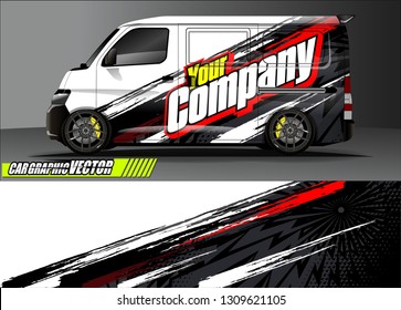 van wrap design. simple lines with abstract background vector concept for vehicle vinyl wrap and automotive decal 