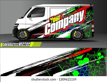 van wrap design. simple lines with abstract background vector concept for vehicle vinyl wrap and automotive decal 