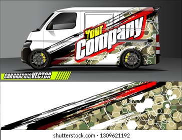 van wrap design. simple lines with abstract background vector concept for vehicle vinyl wrap and automotive decal 