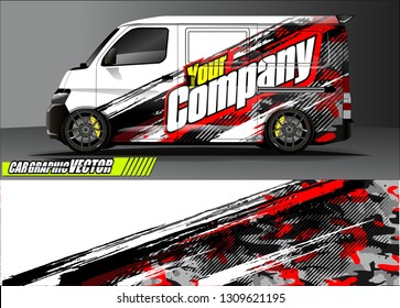 van wrap design. simple lines with abstract background vector concept for vehicle vinyl wrap and automotive decal 