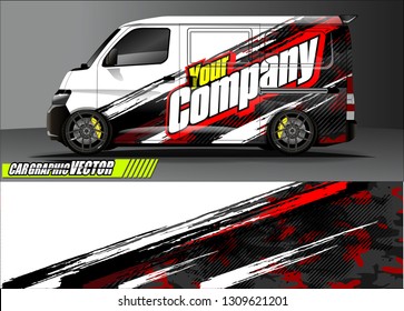 van wrap design. simple lines with abstract background vector concept for vehicle vinyl wrap and automotive decal 