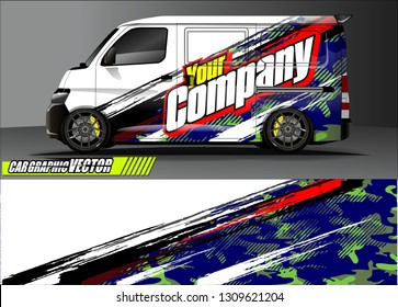 van wrap design. simple lines with abstract background vector concept for vehicle vinyl wrap and automotive decal 