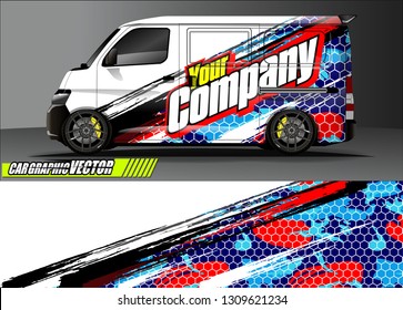 van wrap design. simple lines with abstract background vector concept for vehicle vinyl wrap and automotive decal 
