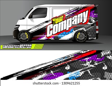 van wrap design. simple lines with abstract background vector concept for vehicle vinyl wrap and automotive decal 