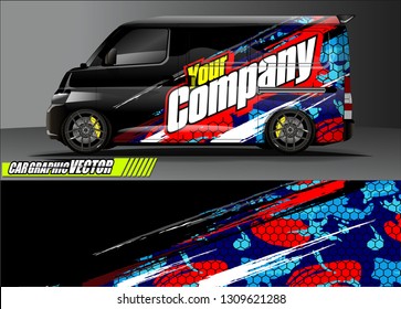 van wrap design. simple lines with abstract background vector concept for vehicle vinyl wrap and automotive decal 