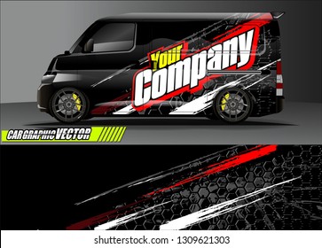 van wrap design. simple lines with abstract background vector concept for vehicle vinyl wrap and automotive decal 