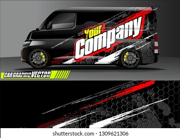 van wrap design. simple lines with abstract background vector concept for vehicle vinyl wrap and automotive decal 