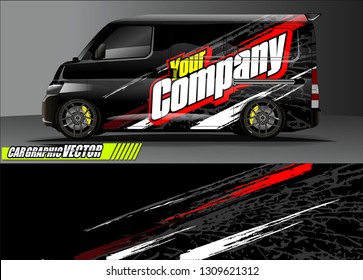 van wrap design. simple lines with abstract background vector concept for vehicle vinyl wrap and automotive decal 