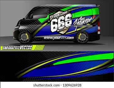 van wrap design. simple lines with abstract background vector concept for vehicle vinyl wrap and automotive decal 

