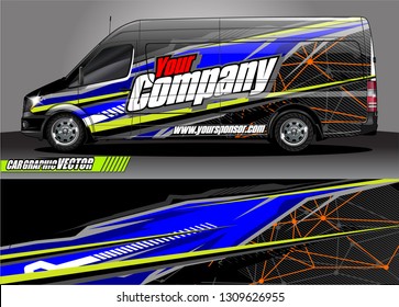 van wrap design. simple lines with abstract background vector concept for vehicle vinyl wrap and automotive decal 
