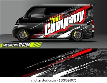 van wrap design. simple lines with abstract background vector concept for vehicle vinyl wrap and automotive decal 
