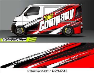 van wrap design. simple lines with abstract background vector concept for vehicle vinyl wrap and automotive decal 
