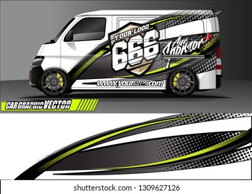van wrap design. simple lines with abstract background vector concept for vehicle vinyl wrap and automotive decal 
