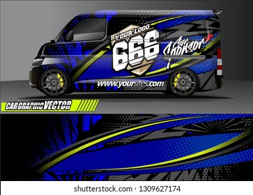 van wrap design. simple lines with abstract background vector concept for vehicle vinyl wrap and automotive decal 
