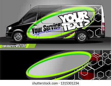 van wrap design. simple lines with abstract background vector concept for vehicle vinyl wrap and automotive decal livery