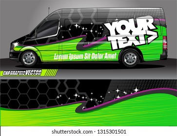 van wrap design. simple lines with abstract background vector concept for vehicle vinyl wrap and automotive decal livery