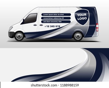 Van wrap design. Wrap, sticker and decal design for company. Vector format