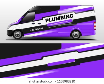 Van wrap design. Wrap, sticker and decal design for company. Vector format