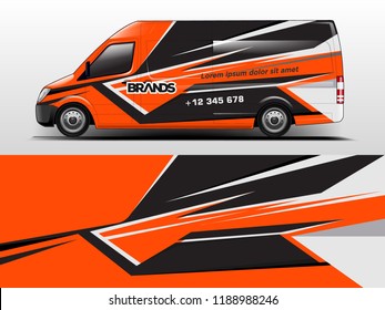 Van wrap design. Wrap, sticker and decal design for company. Vector format