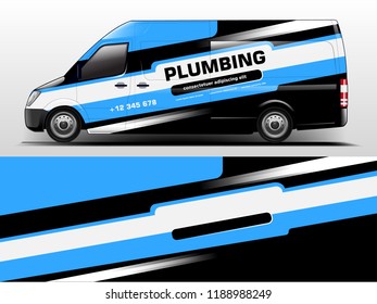 Van wrap design. Wrap, sticker and decal design for company. Vector format