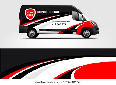 Van wrap design. Wrap, sticker and decal design for company. Vector format