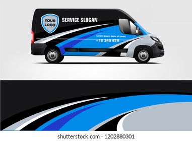 Van wrap design. Wrap, sticker and decal design for company. Vector format