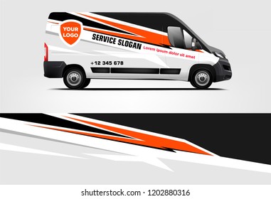 Van wrap design. Wrap, sticker and decal design for company. Vector format