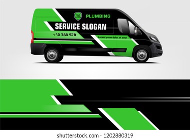 Van wrap design. Wrap, sticker and decal design for company. Vector format