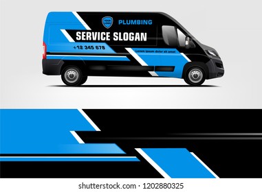 Van wrap design. Wrap, sticker and decal design for company. Vector format