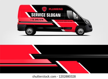 Van wrap design. Wrap, sticker and decal design for company. Vector format