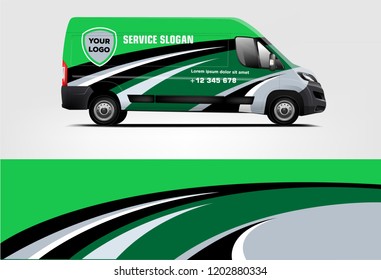 Van wrap design. Wrap, sticker and decal design for company. Vector format